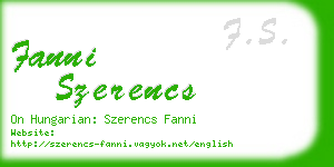 fanni szerencs business card